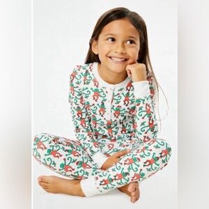 NWOT Roller Rabbit Kids Monkey Mas Elves Christmas Mint Green Pajamas Set Sz 10